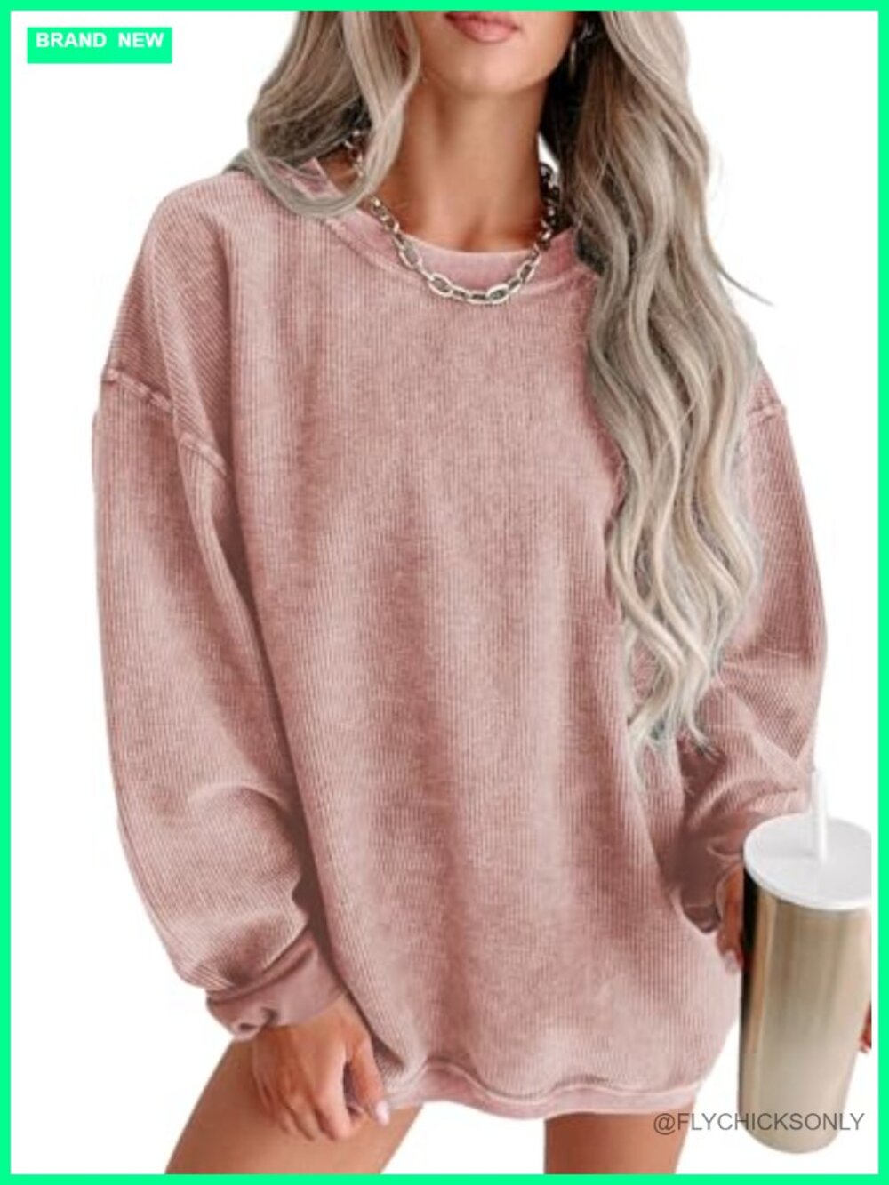 Corduroy Sweatshirt Long Sleeve Crewneck Pullover